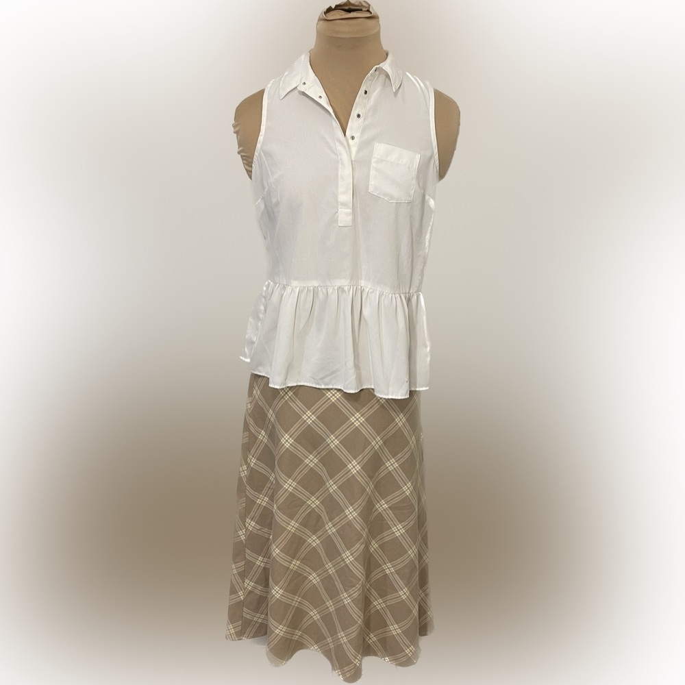 NWOT Loft Long Plaid Flare Skirt